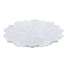 15" Pure Marble Flower Plate