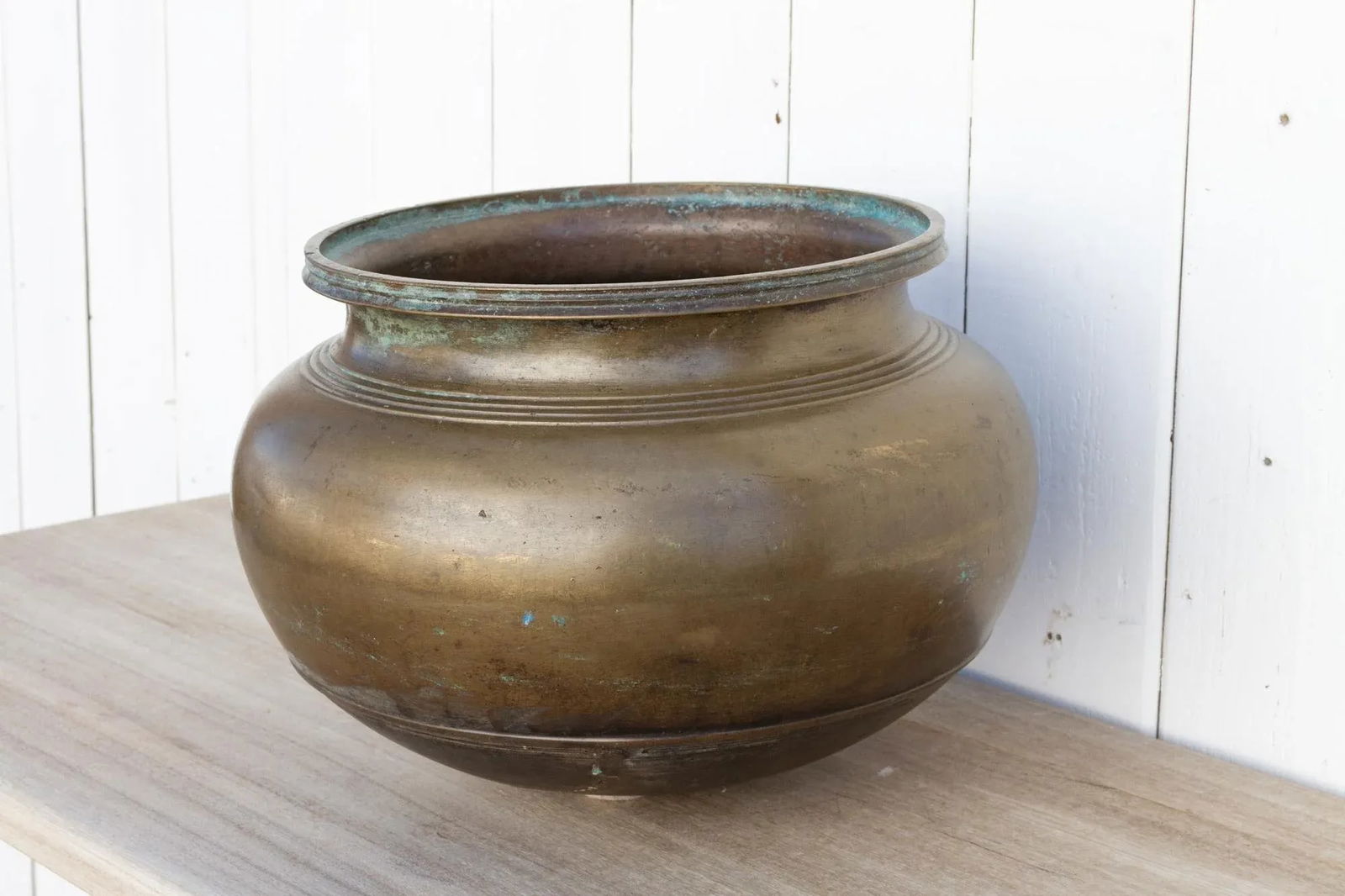 Antique Brass Buttermilk Vessel - 5