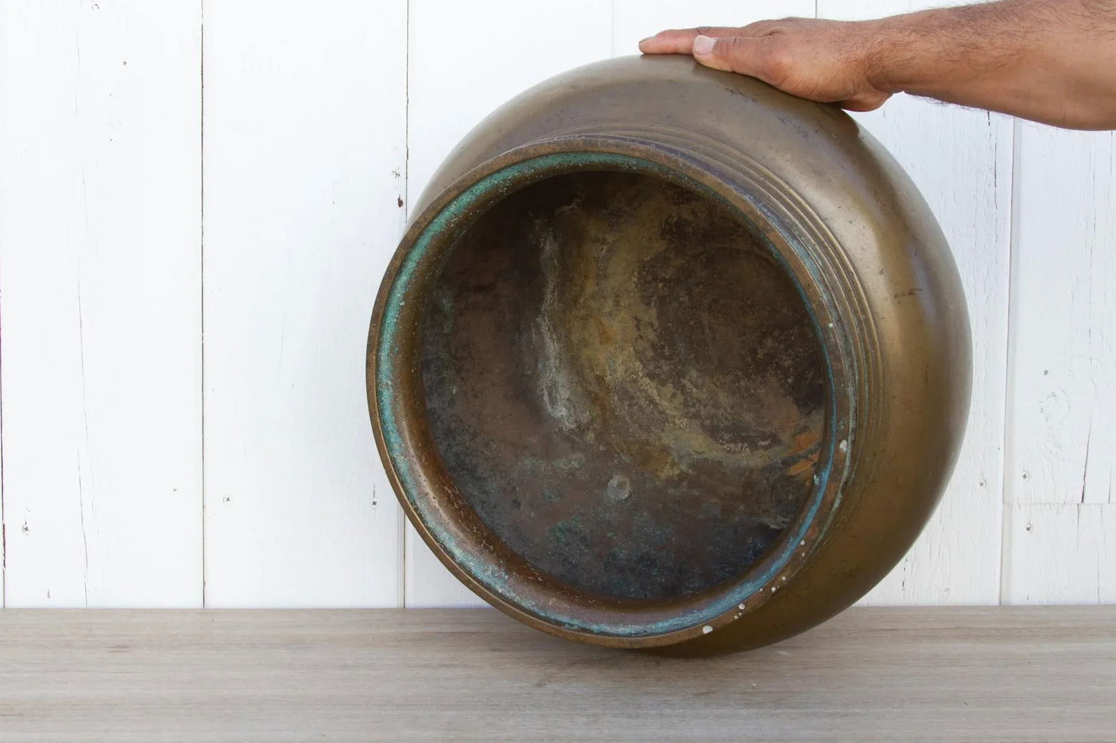 Antique Brass Buttermilk Vessel - 6