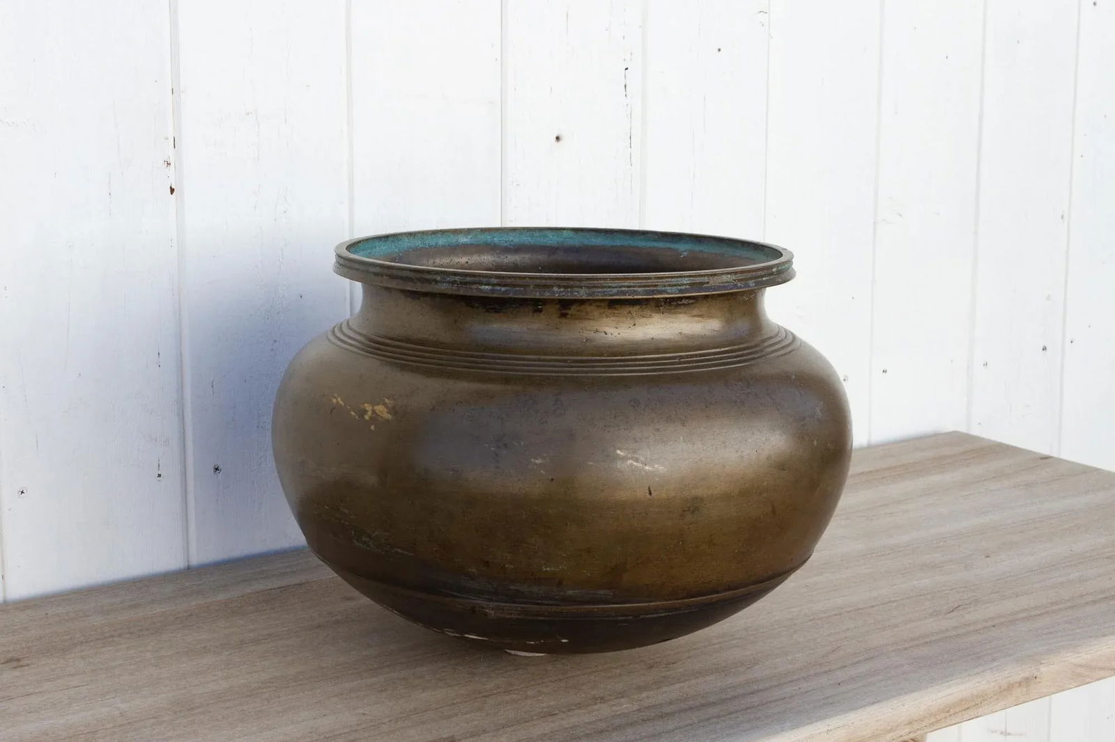 Antique Brass Buttermilk Vessel - 7