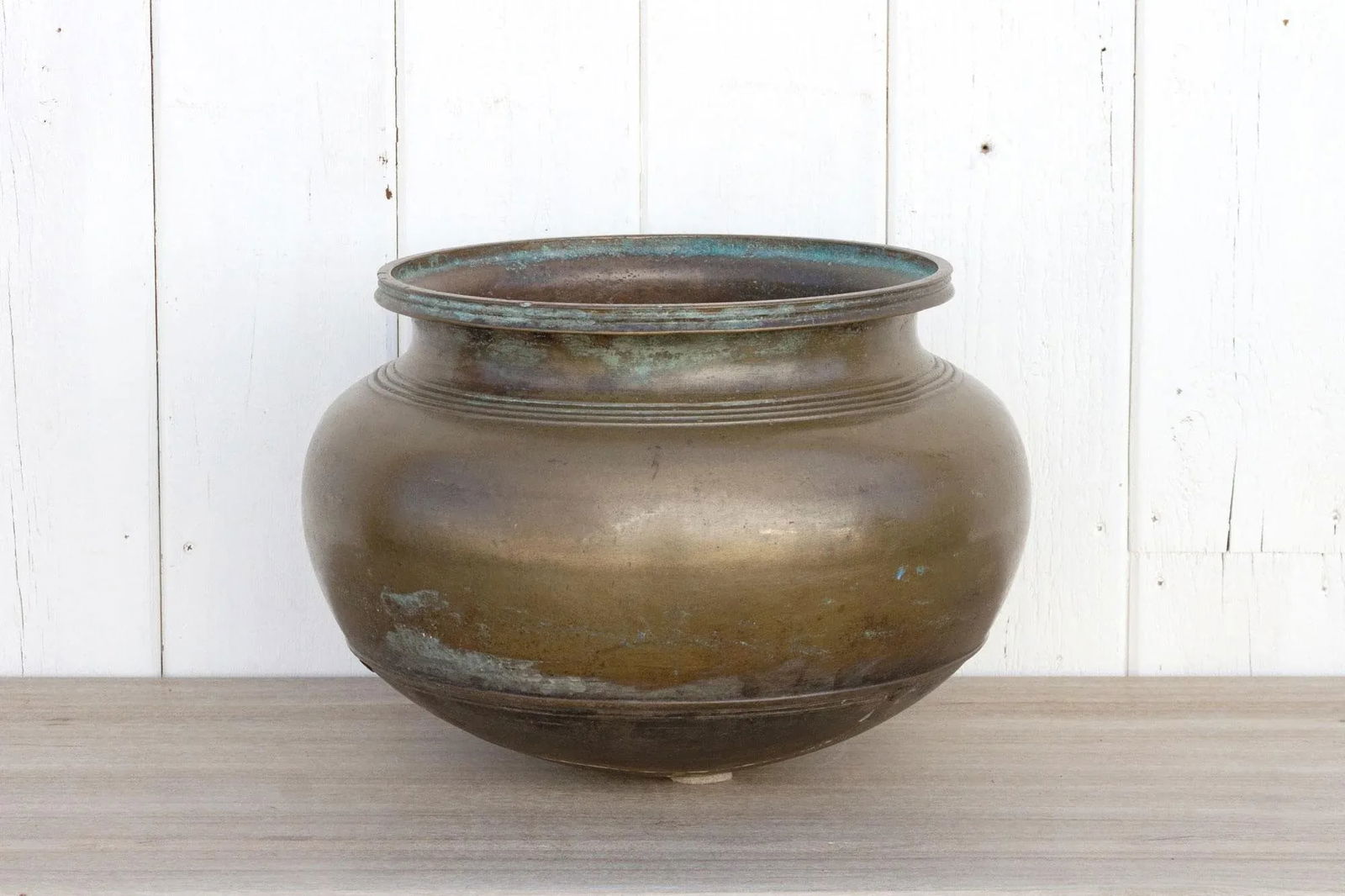 Antique Brass Buttermilk Vessel - 9