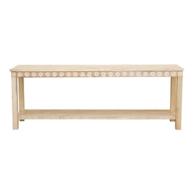 Bleached Teak Blossom Inlaid Console