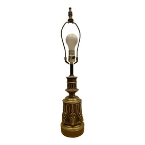 Mid-Century Hollywood Regency Brass Table Lamp with Finial