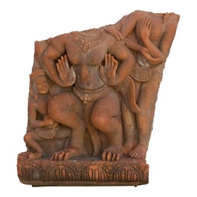 Large Antique Thai Terracotta Mythical Statue