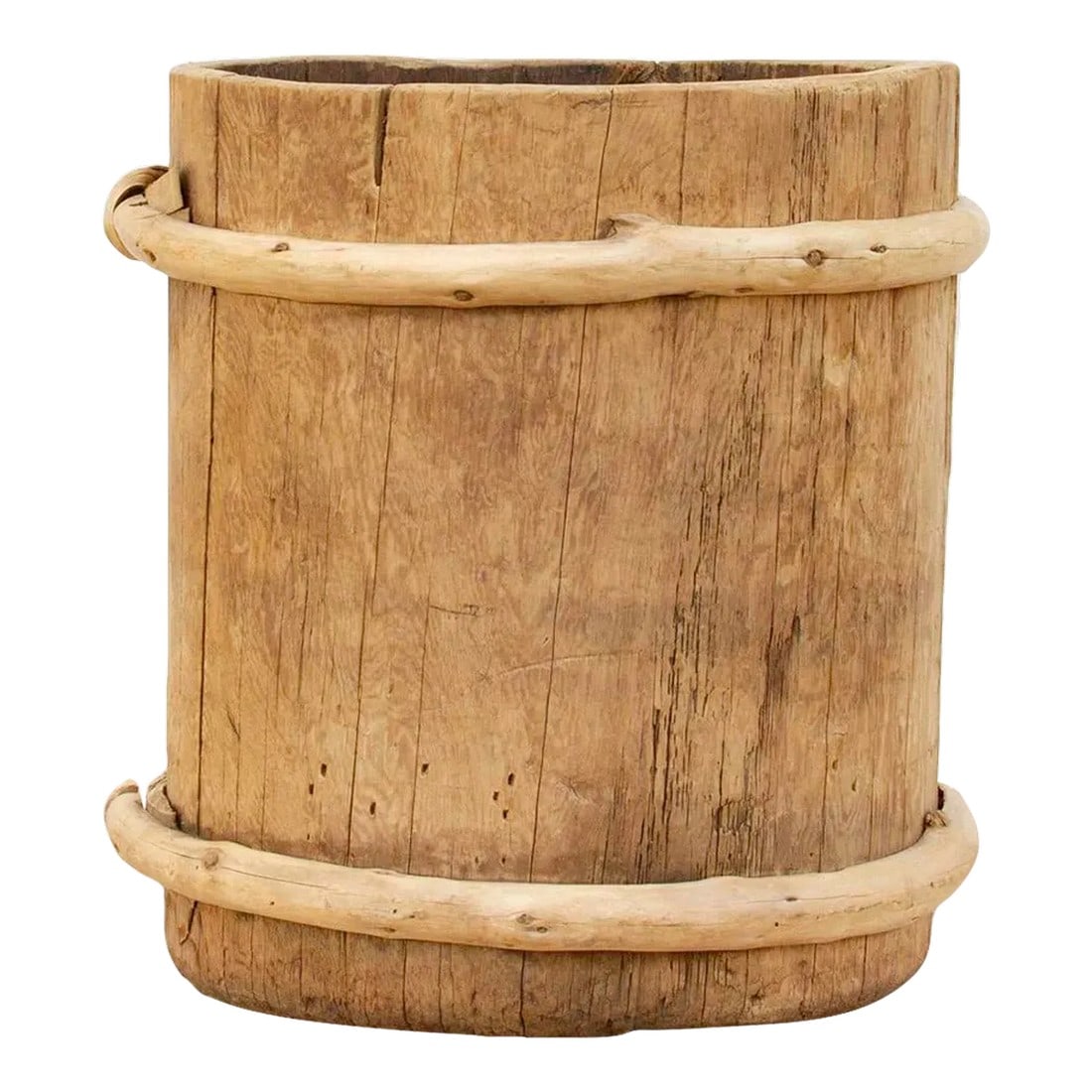 Rustic Bamboo Rice Container