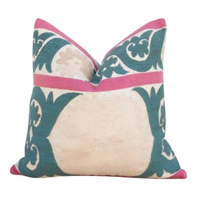 Summer Pink Vintage Suzani Pillow