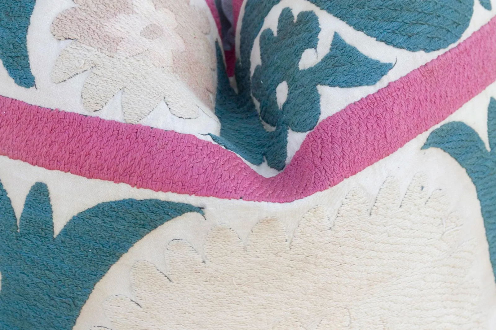 Summer Pink Vintage Suzani Pillow - 5