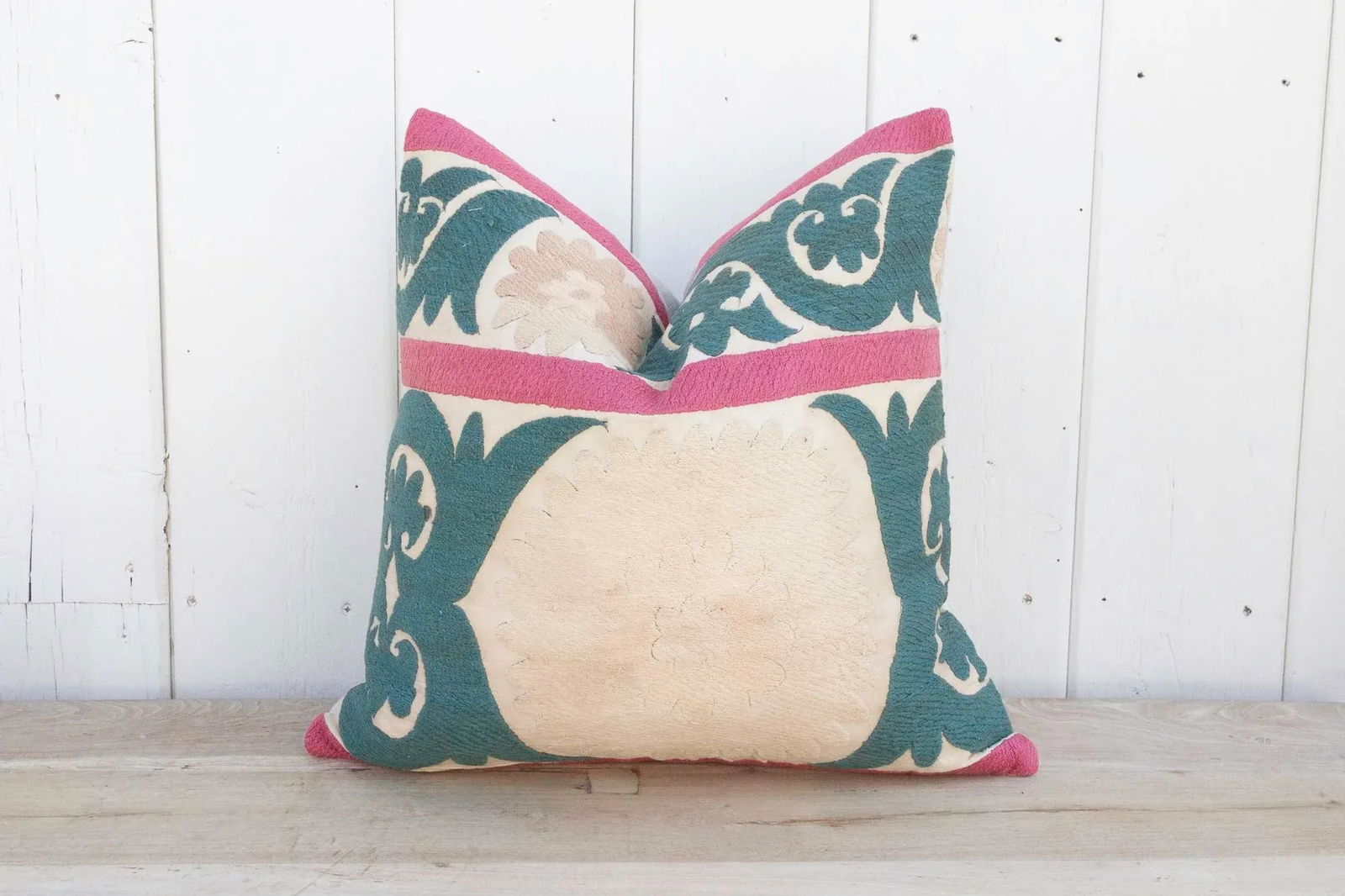 Summer Pink Vintage Suzani Pillow - 9