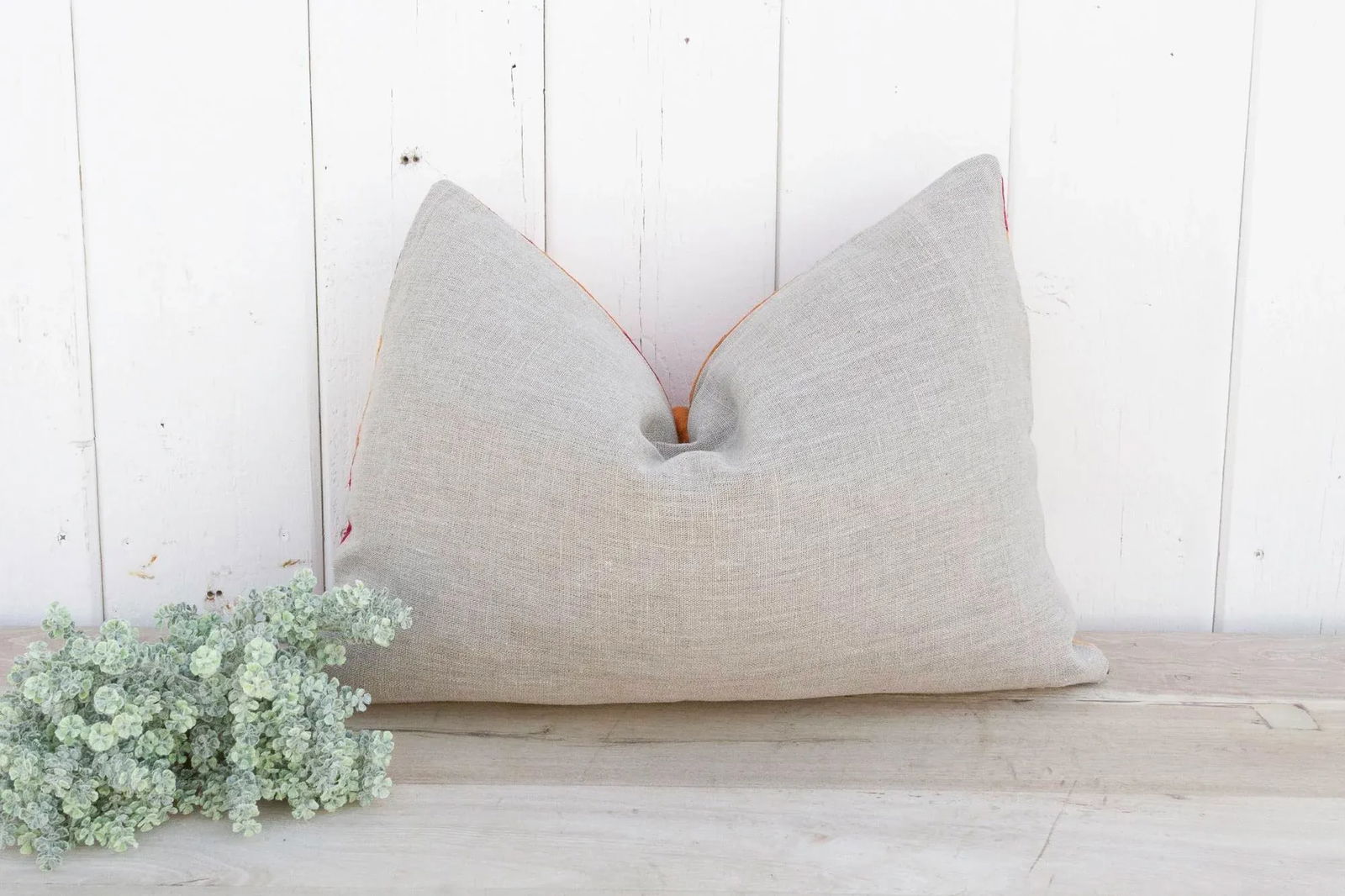 Saffron Bloom Silk Phulkari Pillow - 5