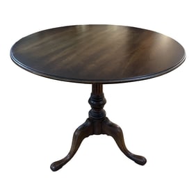 1960"s Walnut Georgian Tilt Top Table With Glass Top