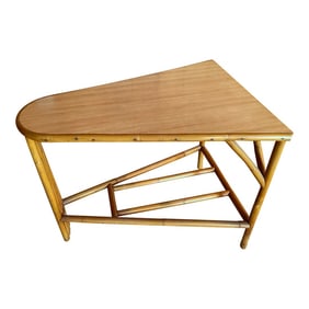 Mid Century Bamboo Triangle Wedge Table