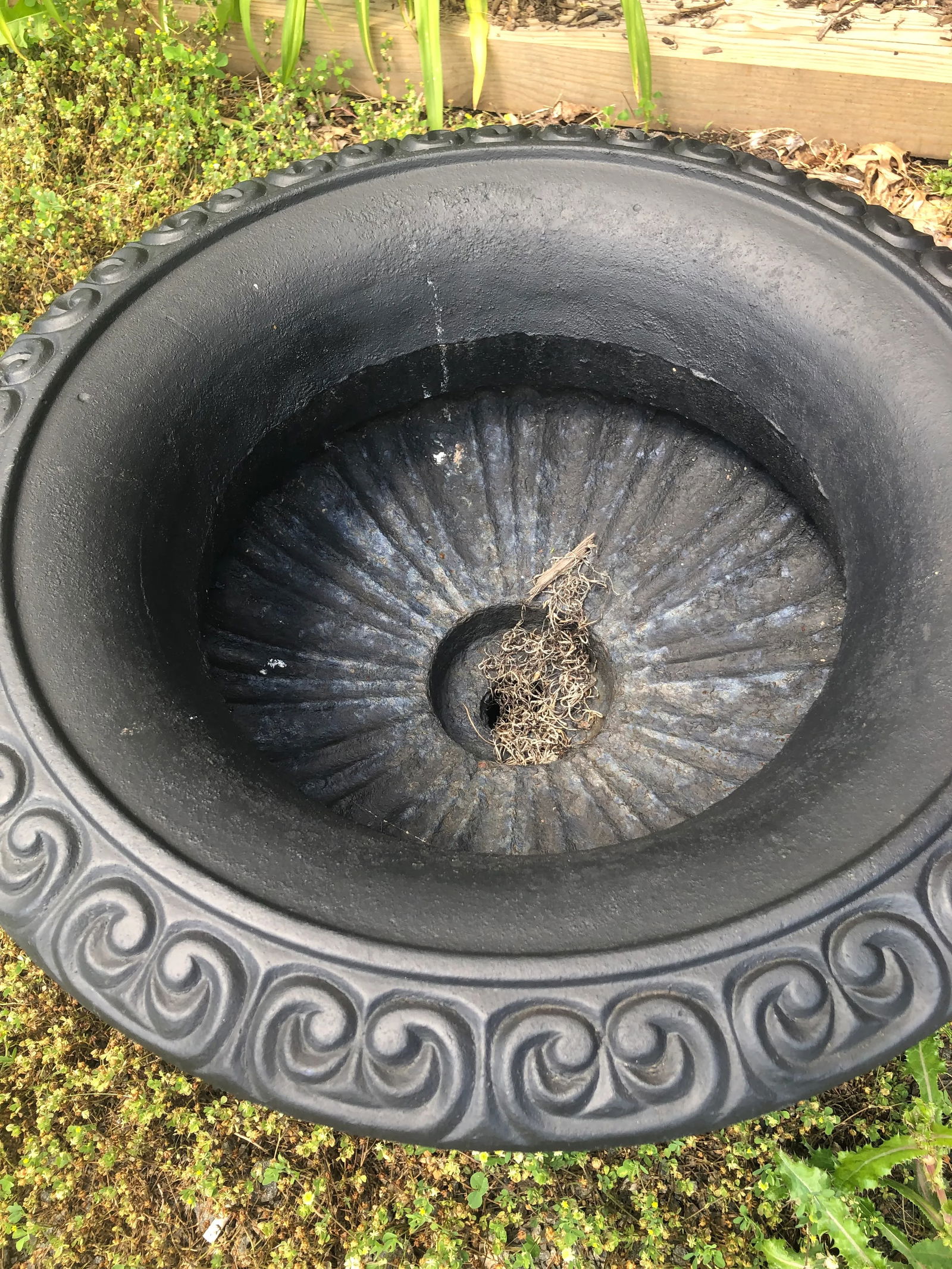 Neoclassical Newly Painted Black Garden Planters Urns With Fancy Handles -A Pair - 3