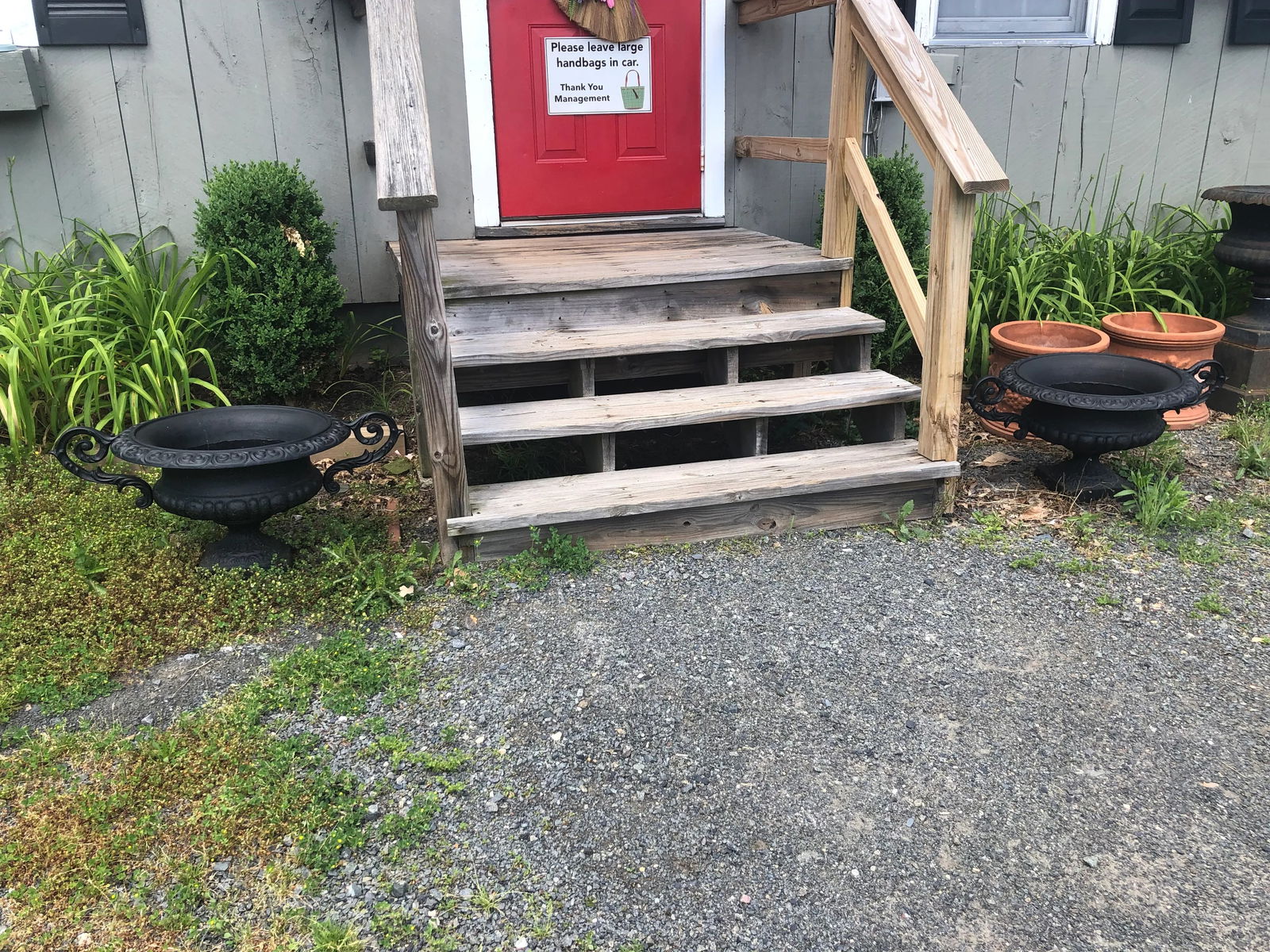 Neoclassical Newly Painted Black Garden Planters Urns With Fancy Handles -A Pair - 8