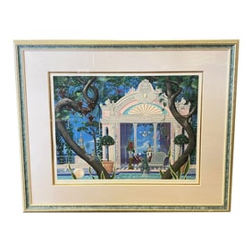 John Kiraly "Temple of Sun" Framed & Signed Whimsical Interior Scene Serigraph