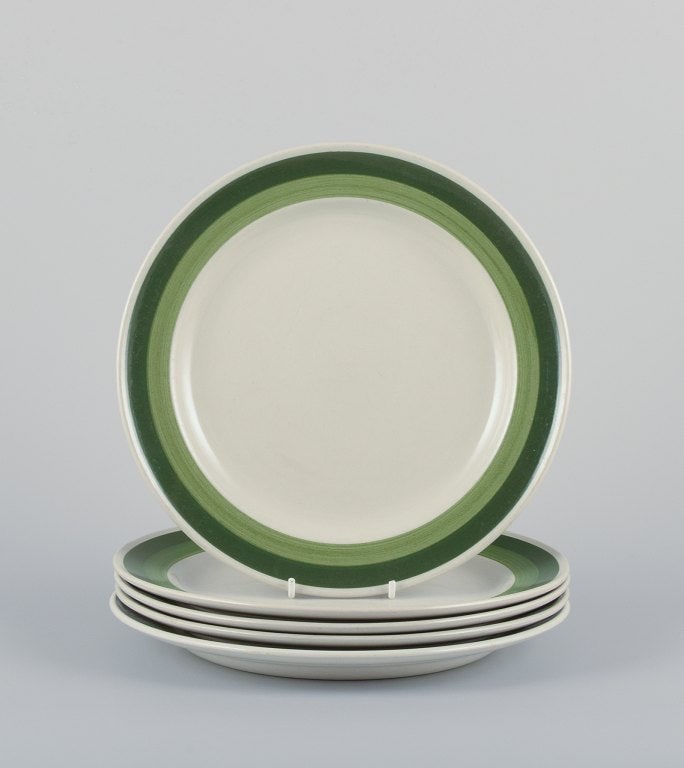 Stig Lindberg for Gustavsberg, a set of five "Bodega" dinner plates in stoneware. Stylish