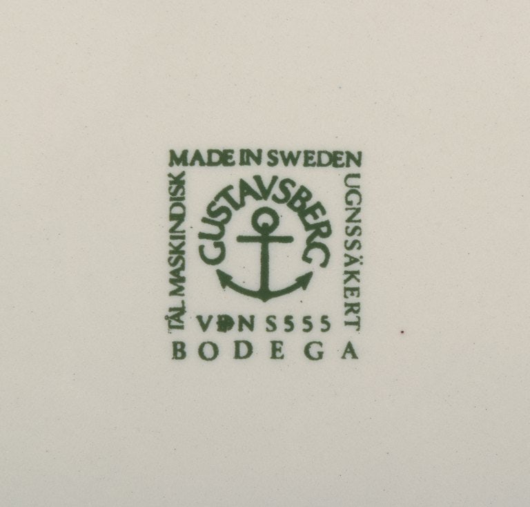 Stig Lindberg for Gustavsberg, four "Bodega" dinner plates in stoneware. Stylish Scandinavian - 4