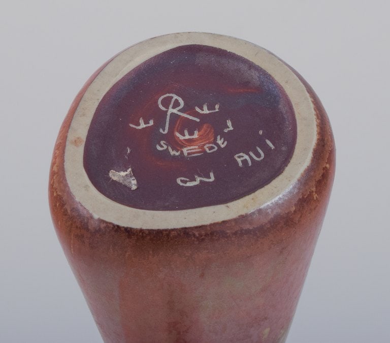Gunnar Nylund for Rörstrand, Sweden, ceramic vase with glaze in brownish tones. - 6