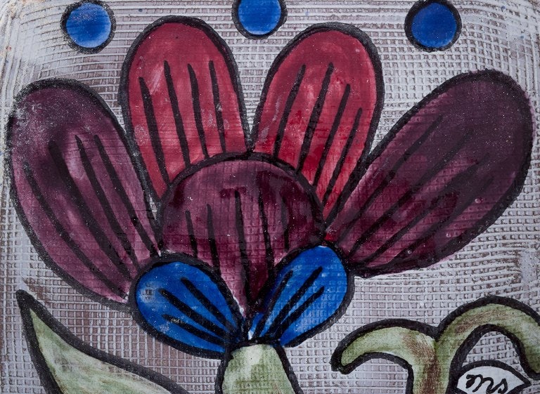 Mari Simmulson for Upsala Ekeby, Sweden. Ceramic bowl in modernist style with flower motif. - 5