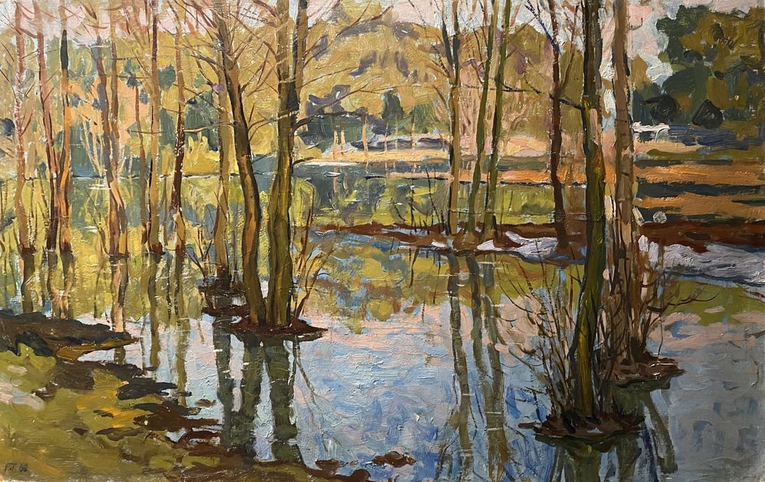 Oil painting Spring flood Boris Tal'ko (1 of 11)