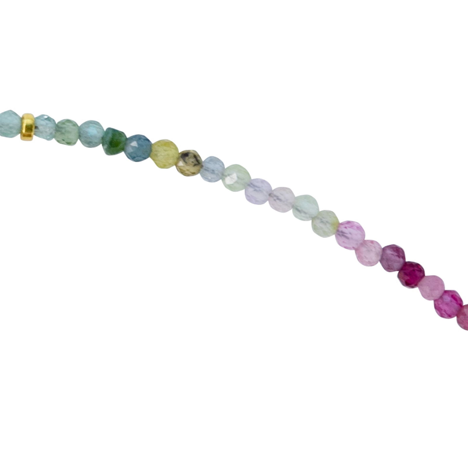 Tiny Rainbow Tourmaline Necklace 14k Gold - 6