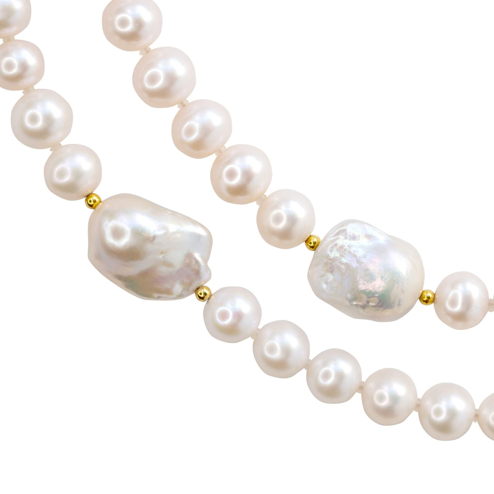 Baroque Pearls Rope Necklace 18K Gold - 7