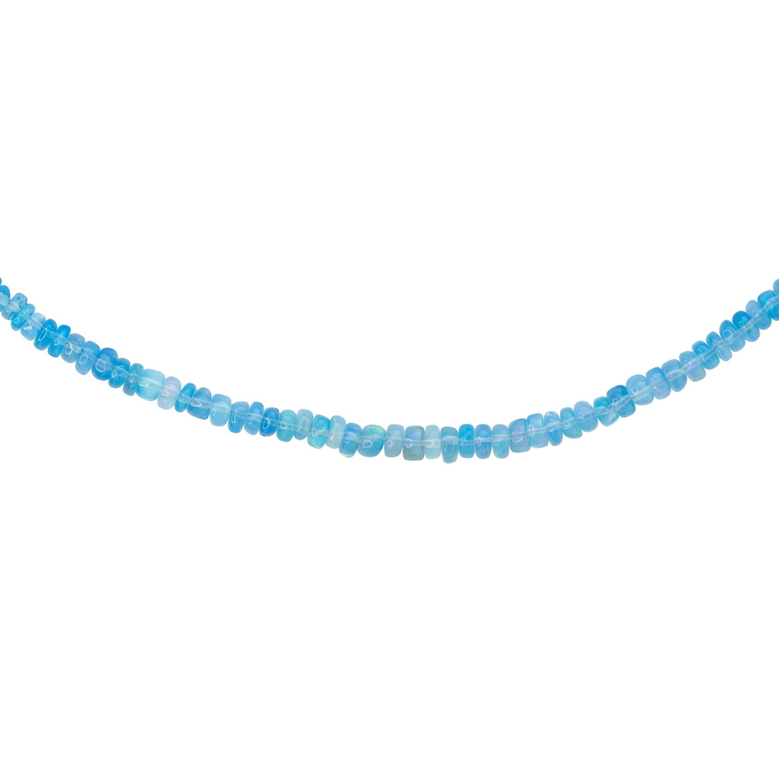 Blue Opal Necklace 14K Gold - 3
