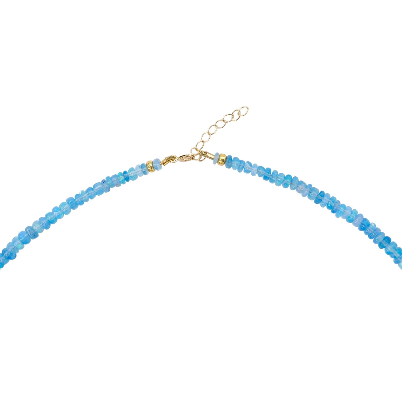 Blue Opal Necklace 14K Gold - 4