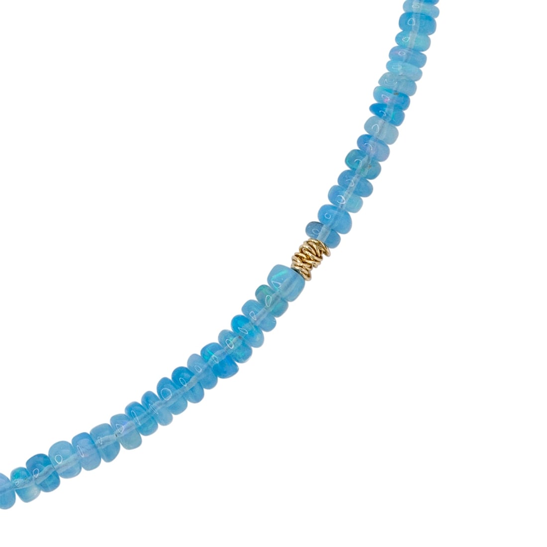 Blue Opal Necklace 14K Gold - 5