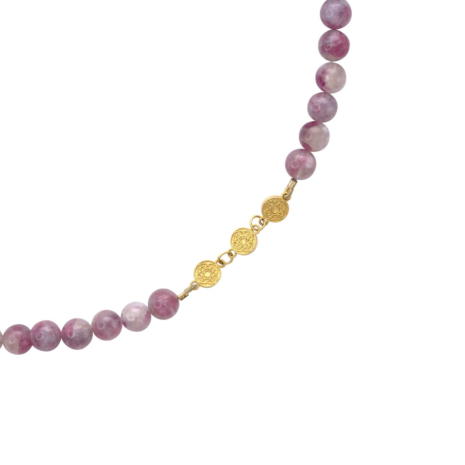 Pink Tourmaline Half-moon Necklace - 3