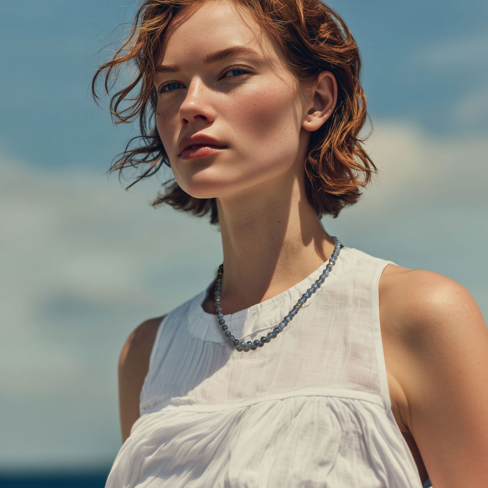 Translucent Gray Labradorite Necklace - 2