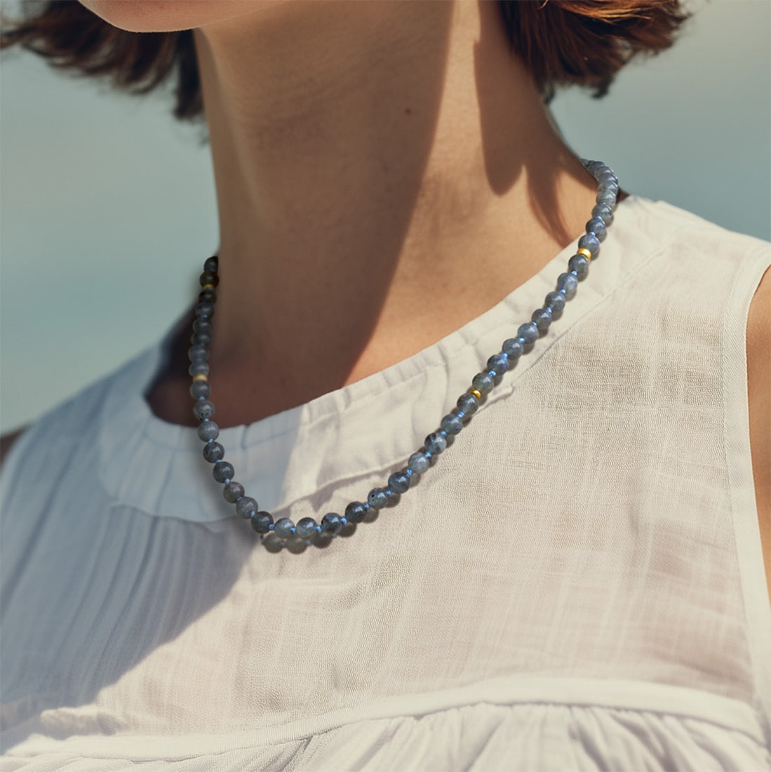 Translucent Gray Labradorite Necklace - 7