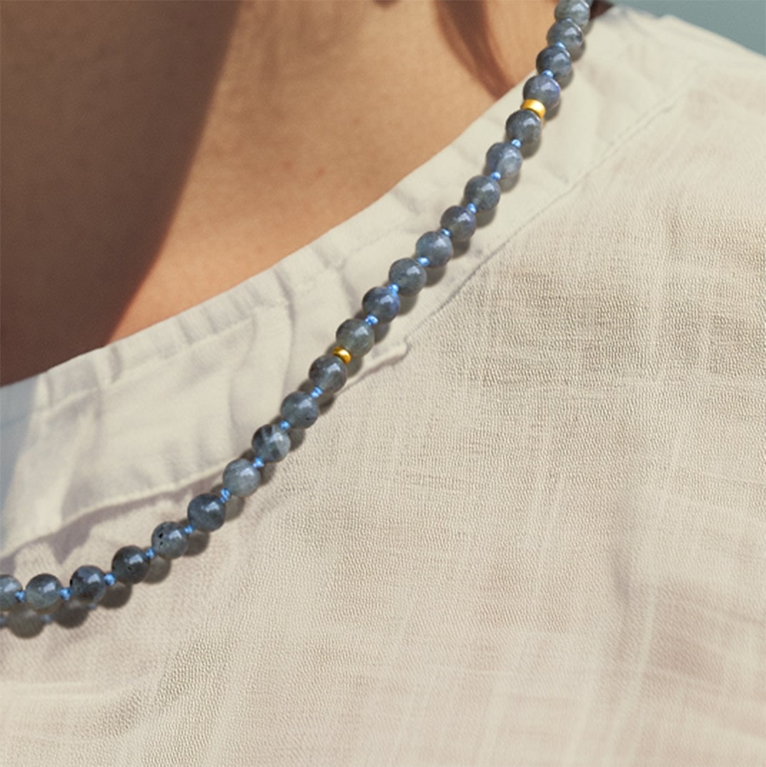 Translucent Gray Labradorite Necklace - 8