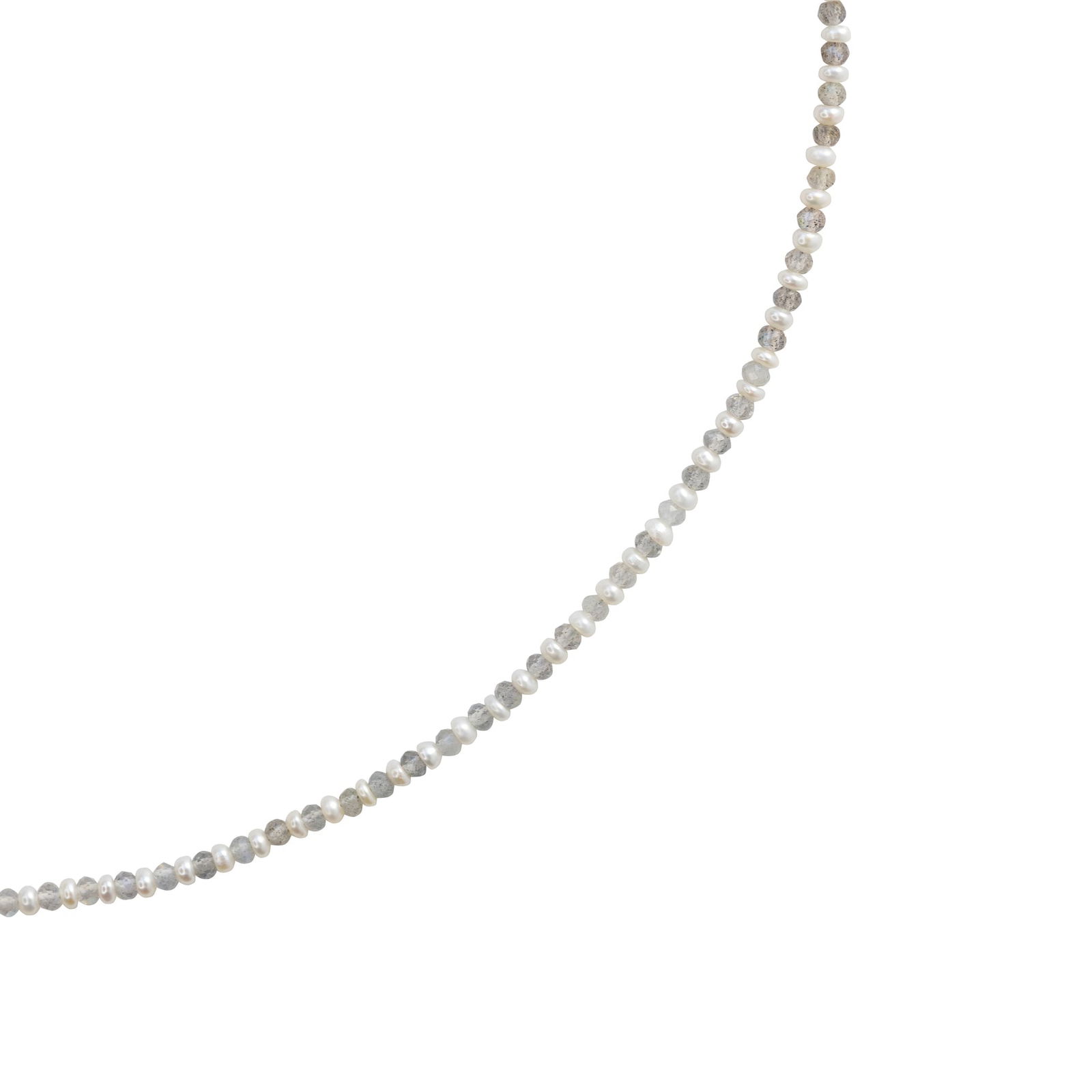 Lustra Tiny Pearl Labradorite Necklace 14K Gold - 3