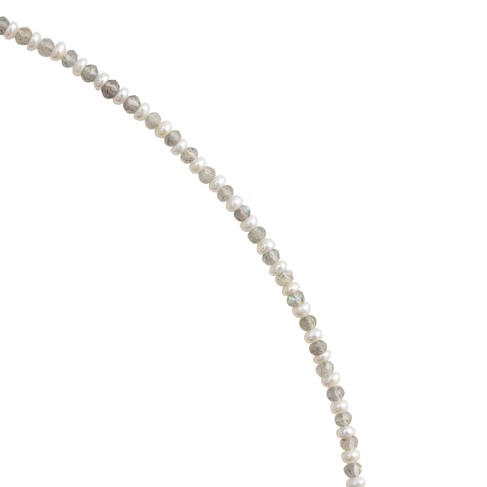 Lustra Tiny Pearl Labradorite Necklace 14K Gold - 5
