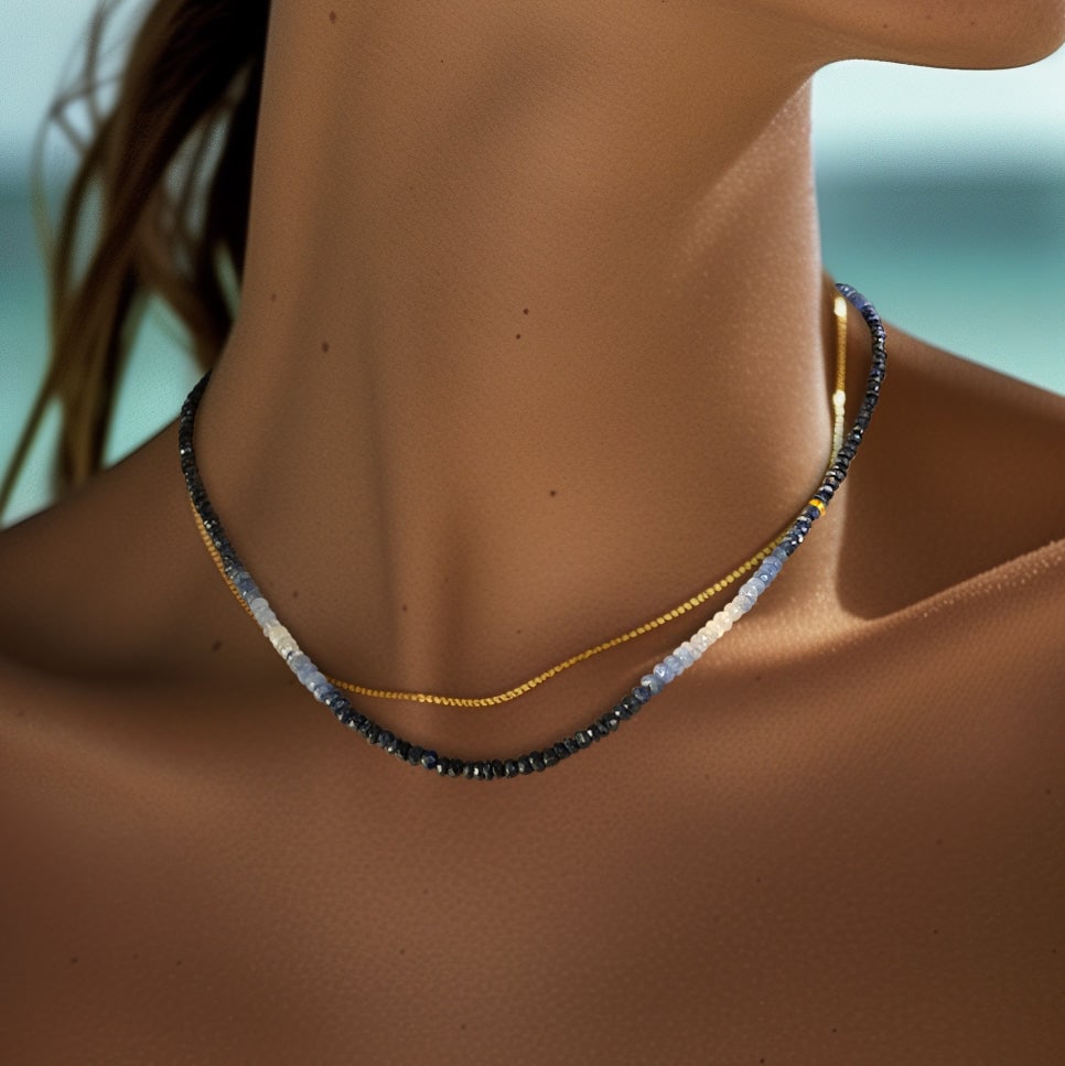 Birthstone September Blue Sapphire Ombre Necklace - 8