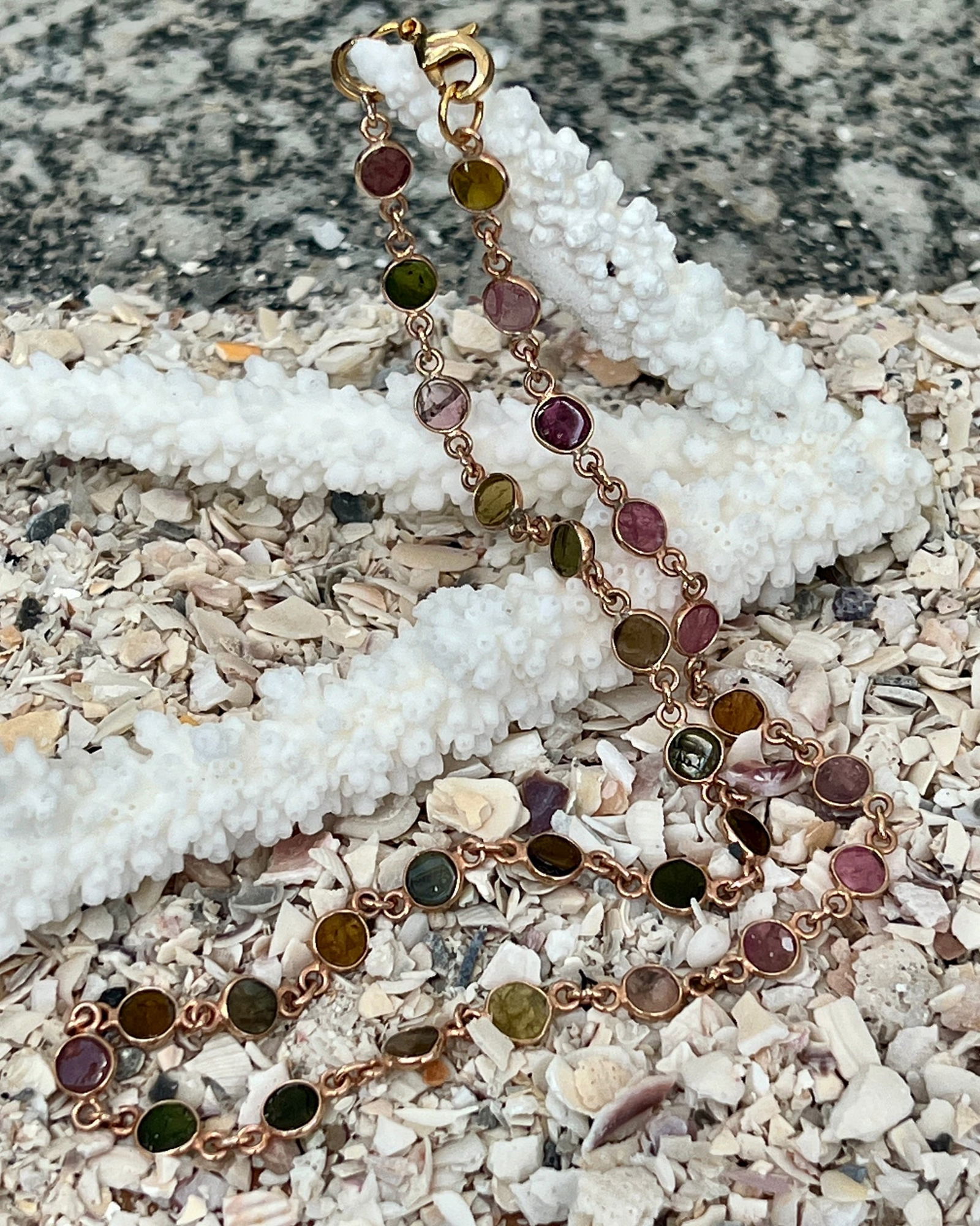 14" Round Multi-color Toumaline Necklace - 3