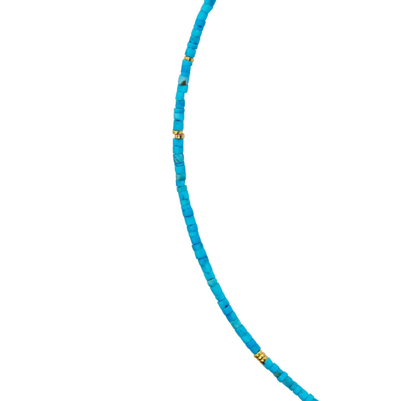 Tiny Turquoise Tube 18k Gold Necklace - 6
