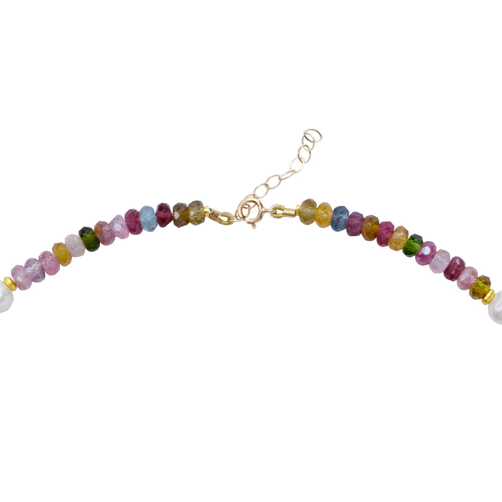 Tourmaline Pearl 14K Gold Necklace - 7