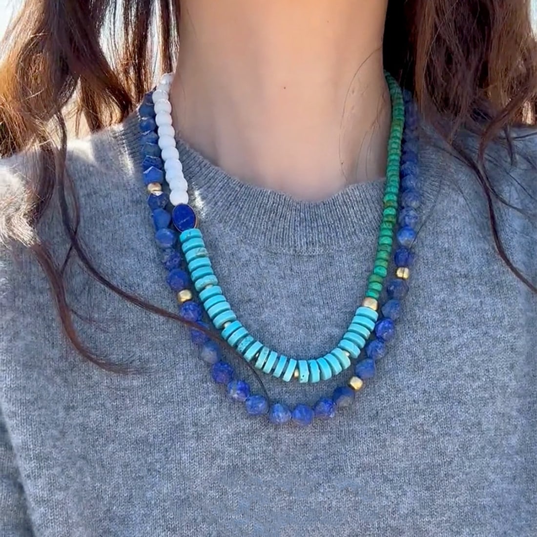 Beaded Lapis Lazuli Princess Necklace - 7