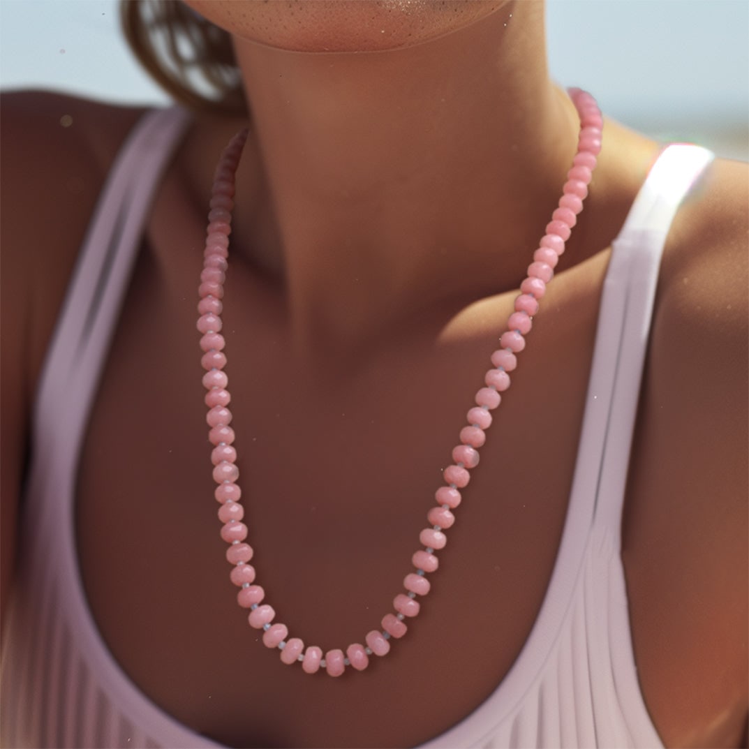Pink Jade Necklace - 10