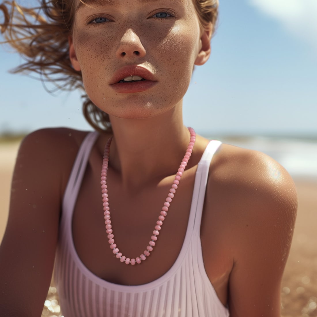 Pink Jade Necklace - 2