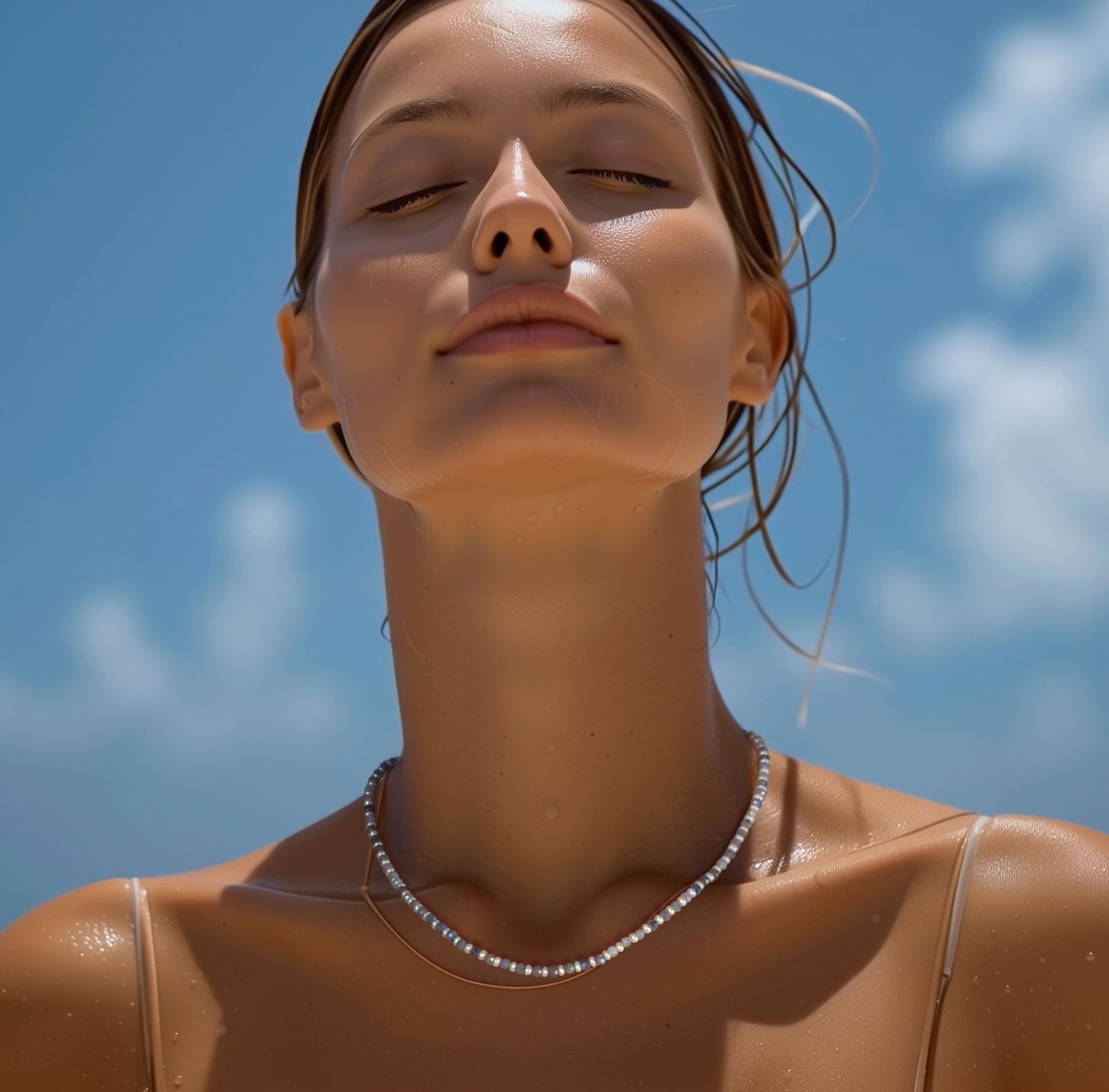 Tanzanite Pearl Necklace 14K Gold - 2