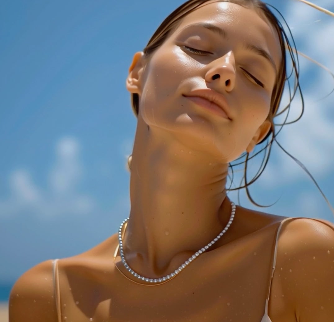 Tanzanite Pearl Necklace 14K Gold - 7