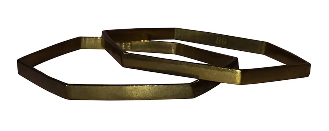 Bing Bang Hexagon Brass Bangle Set