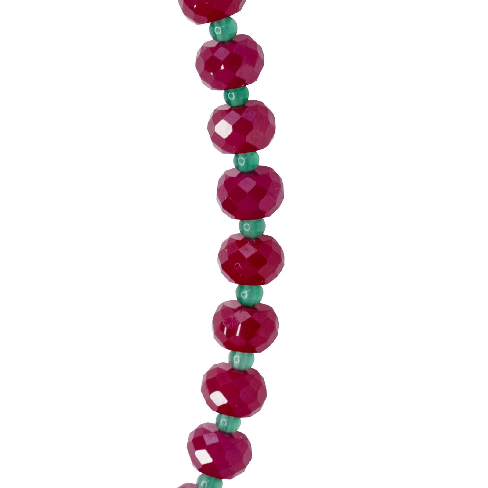 Jumbo Ruby Green Agate Necklace 14K Gold - 7