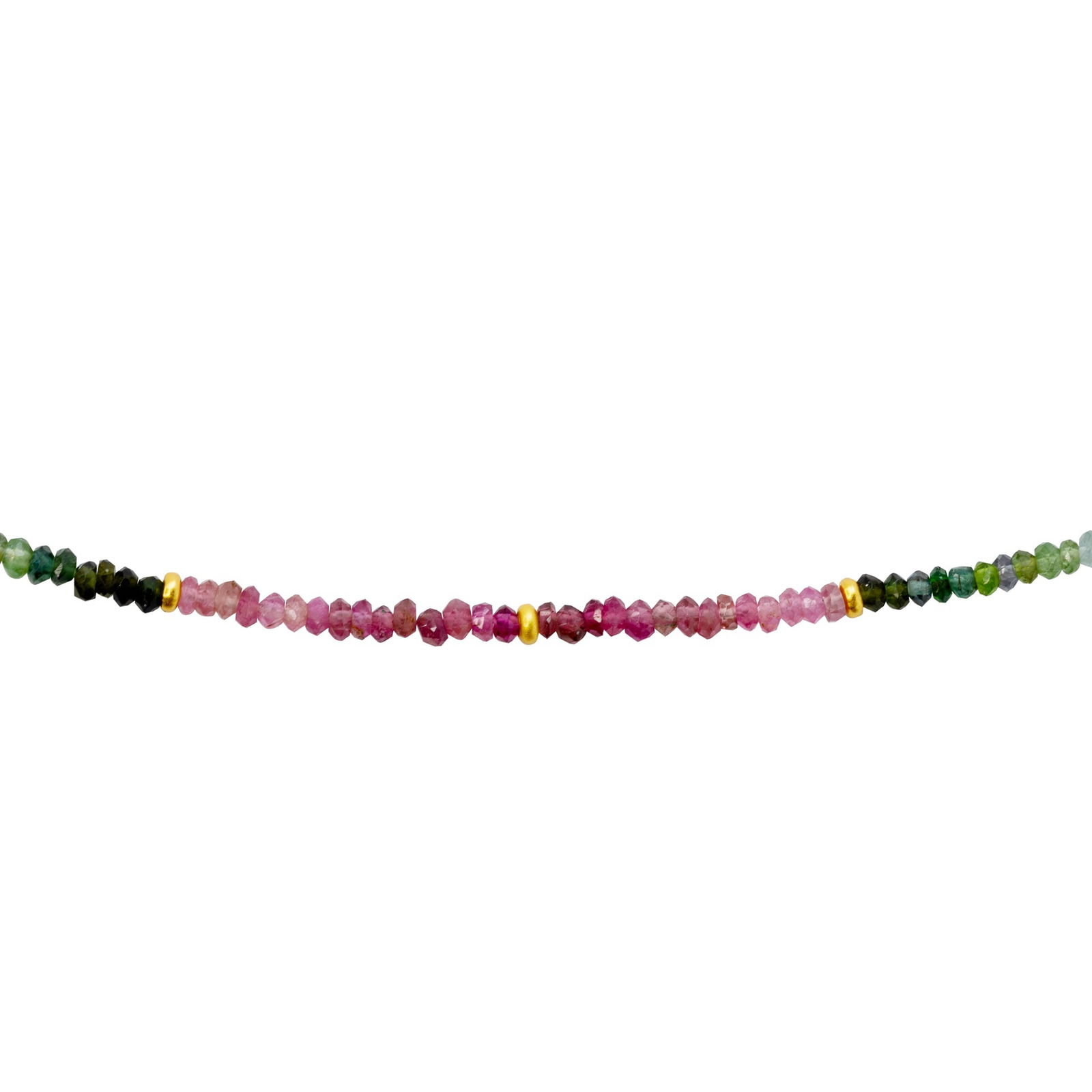 Rainbow Ombre Tourmaline 14k Gold Necklace - 4