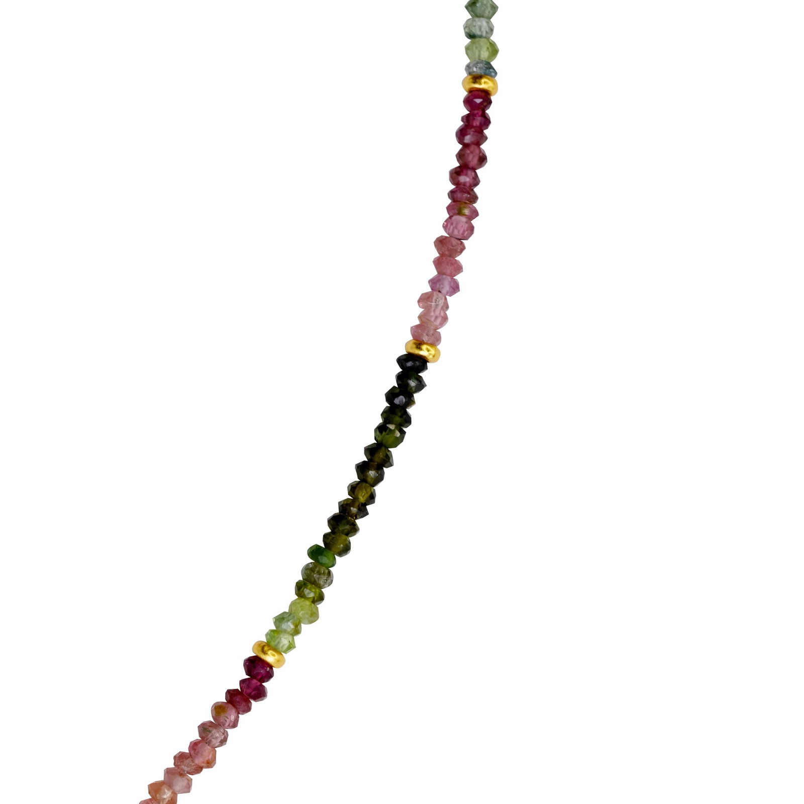 Rainbow Ombre Tourmaline 14k Gold Necklace - 8