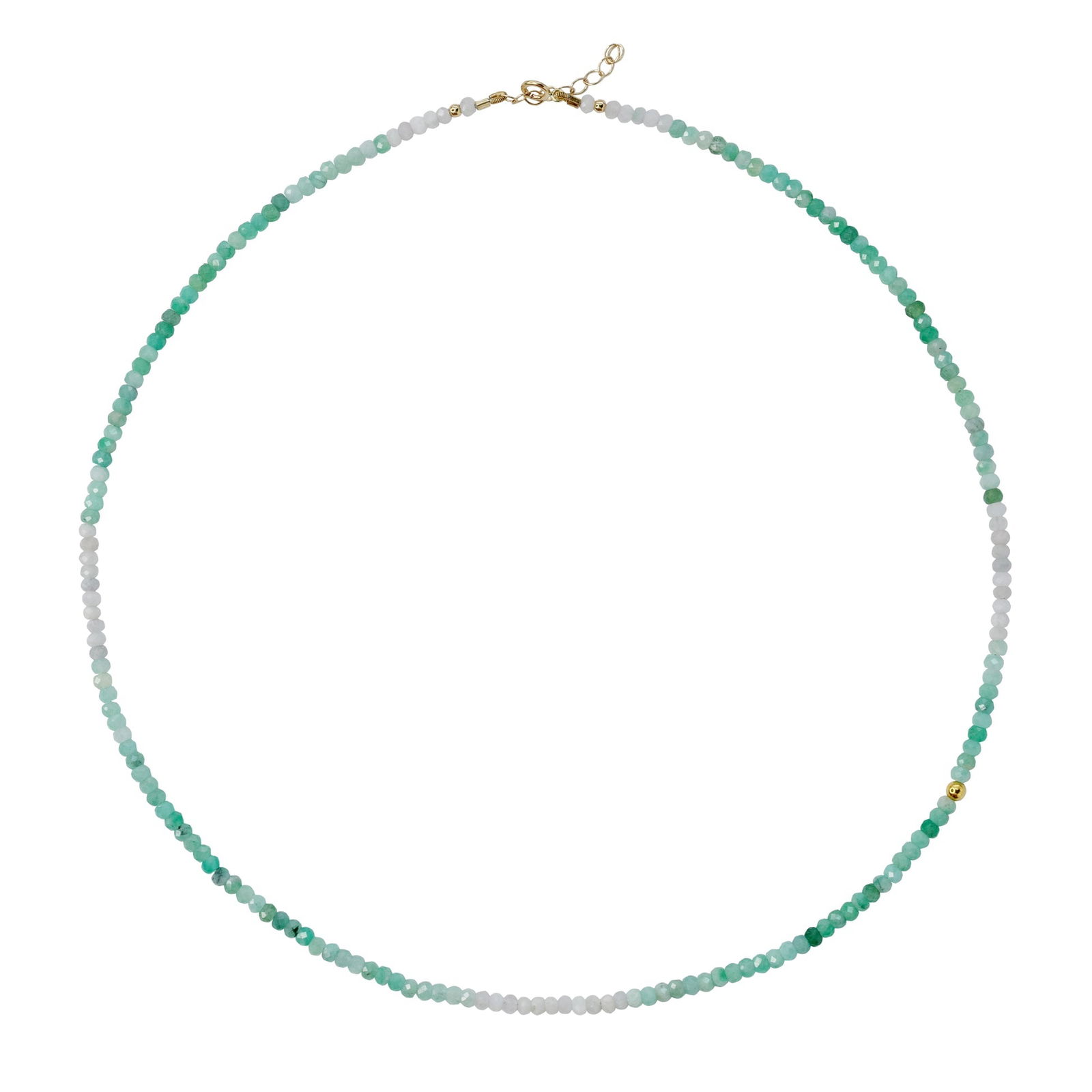 Ombre Light Emerald Necklace 14K Gold