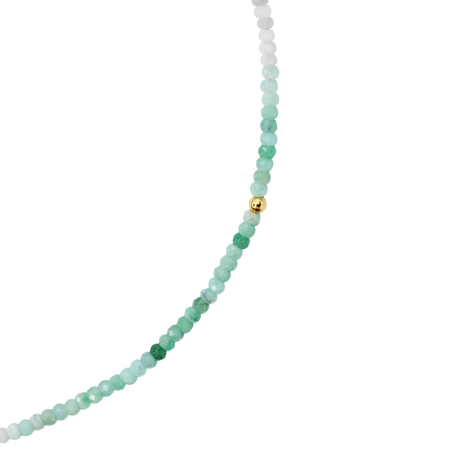 Ombre Light Emerald Necklace 14K Gold - 4