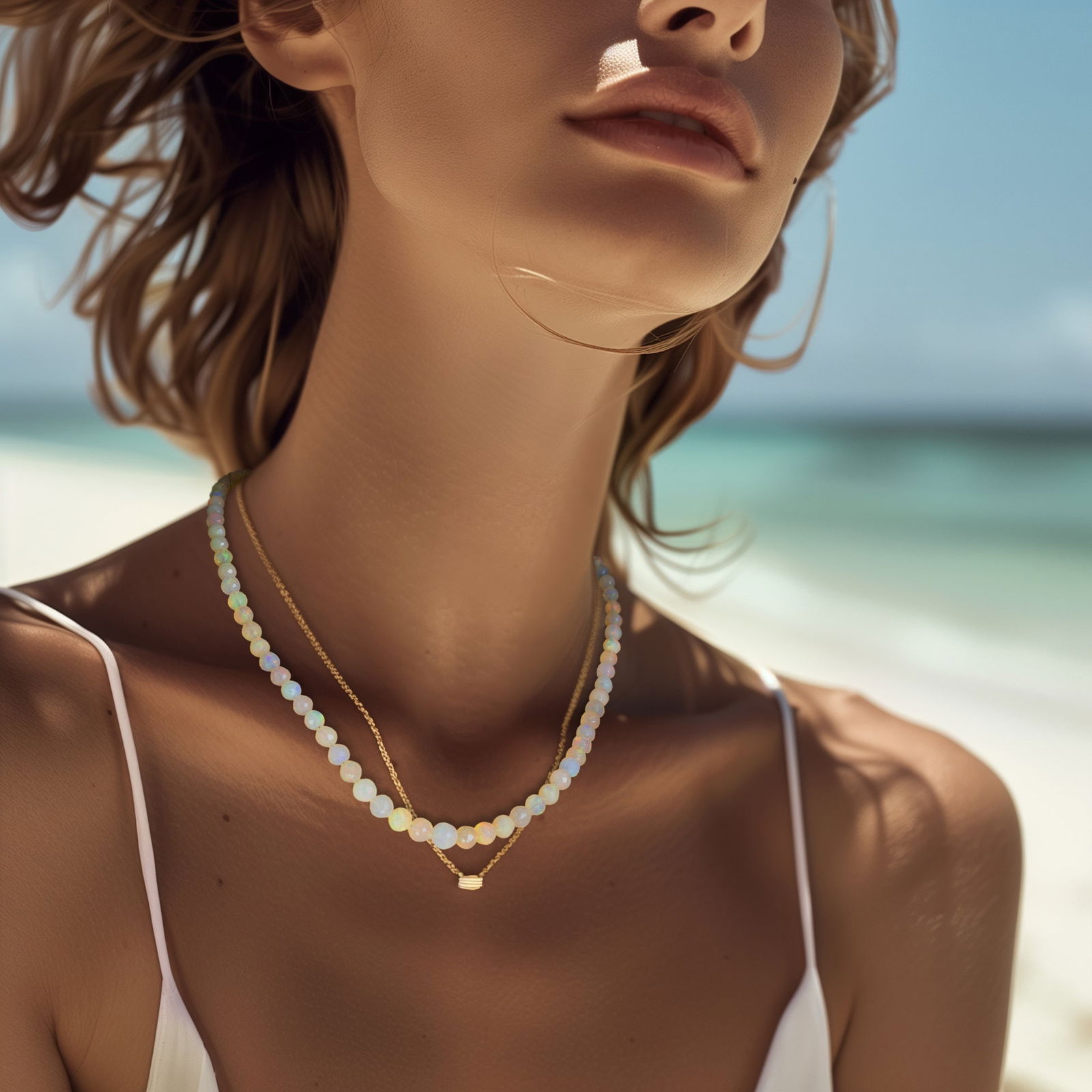 Ethiopian Opal Necklace 18K Gold - 2